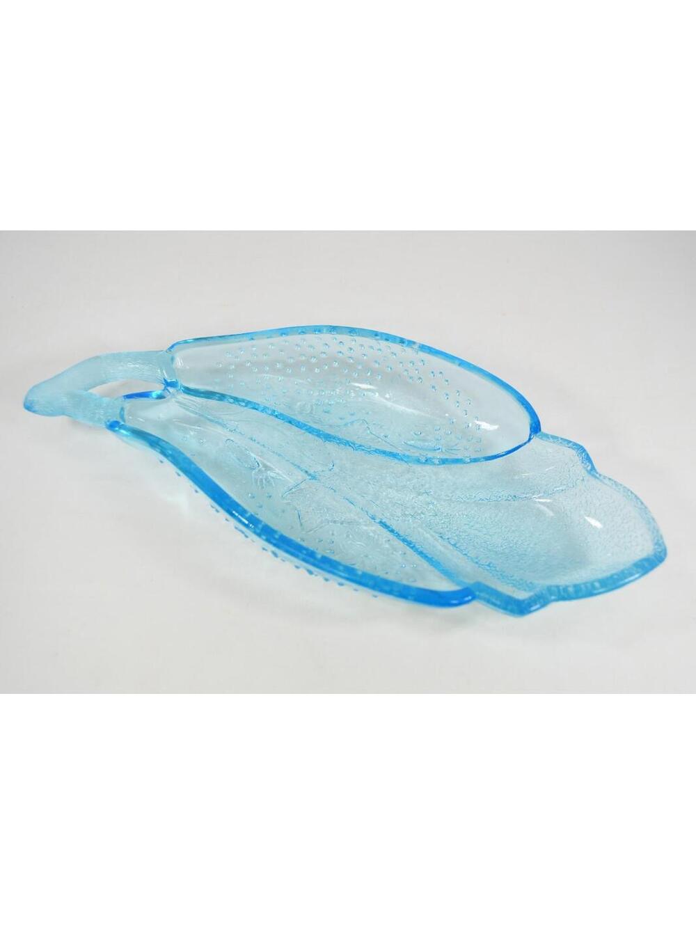 Vtg Antique McKee Jeannette EAPG Glass Cucumber Pickle Relish Dish Blue RARE